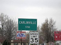 USA - Carlinville IL - Town Sign (10 Apr 2009)